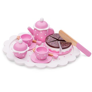 Tea set with cutting cake - pink